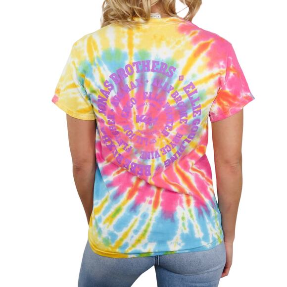 Kiss Concert Festival Rainbow Tie Dye Graphic Crewneck T-Shirt Small - Picture 2 of 6